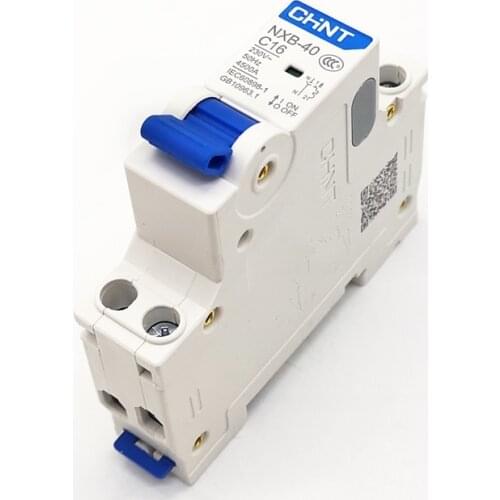 New CHINT Circuit Breaker NXB-40 1P+N C6A 10A 16A 20A 25A 32A 40A 4.5KA Mini Circuit Breaker DPN
