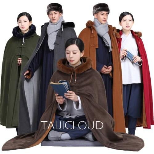Cloak monk clothes meditation meditation cloak monk clothes coat warm winter hot sale plus velvet