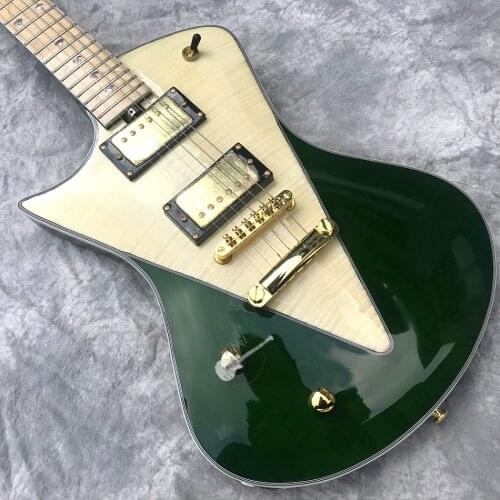 Custom shop, new green 2020 electric left hand guitar, logo, color and shape can be customized, can upgrade wood and hardware co
