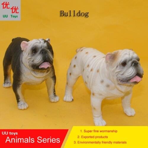 Hot toys: Bulldog dog simulation model Animals kids toys children educational props