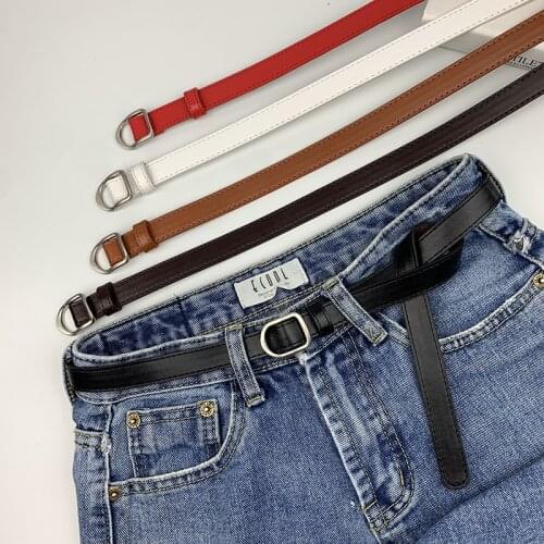 D-type Japanese Buckle Ins Style Simple and Versatile Womens Belt 2020 New Non-porous Thin Belt Women