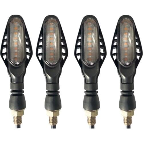 LED Motorcycle Signal Lights Brake Turn Light Smoked Shell 12V White Yellow Red Light Flowing Taillight DRL Daytime running Lamp