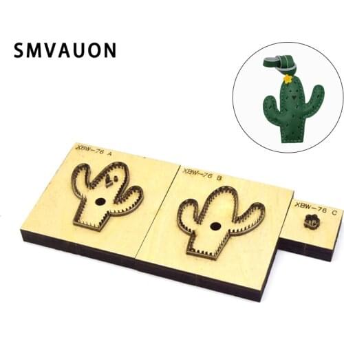 SMVAUONCutting Die Cactus Shape Key Ring DIY Key Case Fun Pendant Japanese Steel Leather Cutter Mold Knife Mould Hand Punch Tool