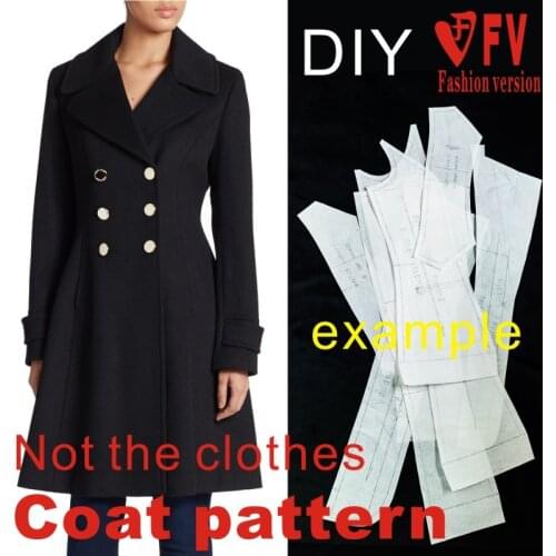 Pattern Making Ladies Double-breasted Lapel Coat Pattern Clothes Sewing Drawing BFY-113
