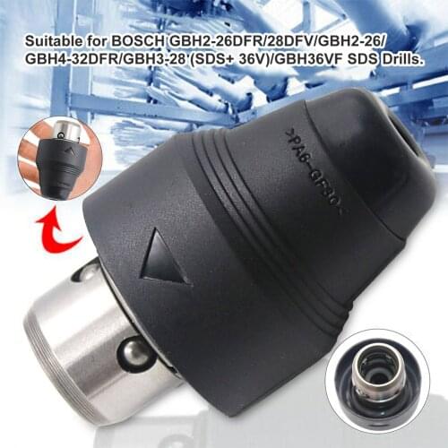 Replacement SDS Quick Change Drill chuck For Electric Hammer GBH2-26DFR/GBH2-28DFV/GBH2-4-32DFR Black