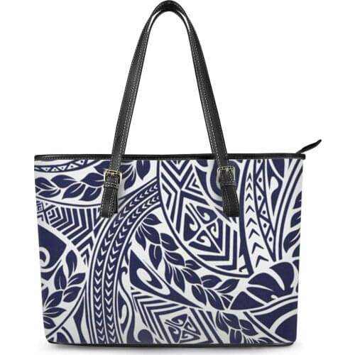 High Capacity Polynesian Traditional Tribal Print custom Travel Shopping Casual Work Tote Shoulder Bag Women Bags Handbags