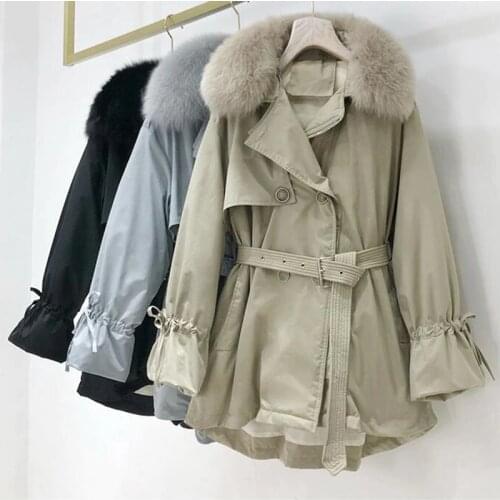 SEDUTMO Winter Thick Duck Down Jackets Women Oversize Remove Fur Collar Parkas Autumn Fashion Slim Warm Coat ED1399