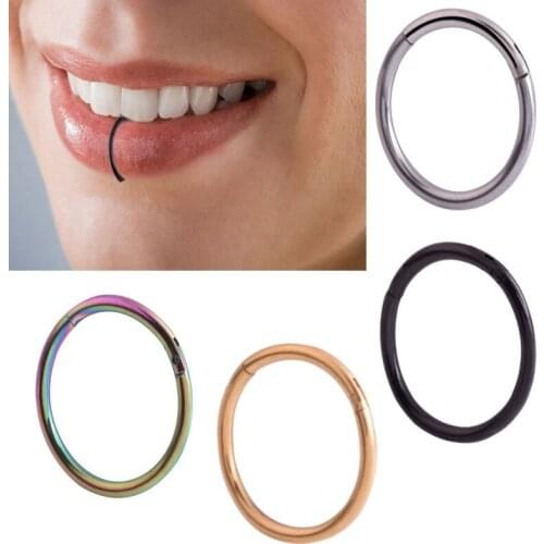 1Pcs The Latest European and American Fashion Stainless Steel One Closed Nose Rings