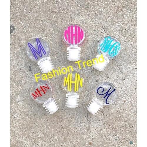 1000pcs/lot free shipping wholesale clear funny Acrylic bottle wine stopper cheap Customized wine stopper for Christmas gift