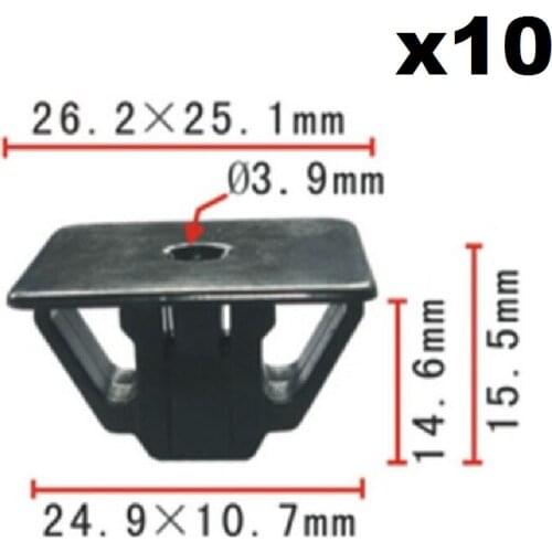 10x Headlight To Grille Spacer Bracket #10 Screw Grommet Nylon Nut Clip For Honda / Nylon Retainer Clip