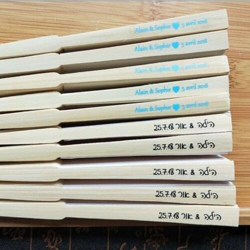 150pcs/lot personalized silk hand fan silk wedding fan with organza gift bag packing