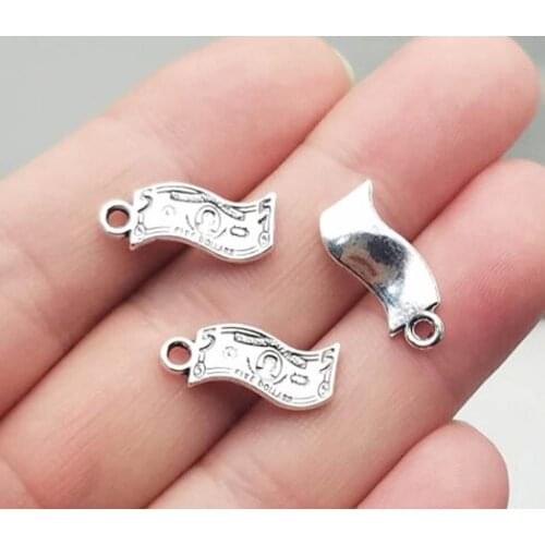 50pcs/lot--18x7mm, money cham,Antique silver plated five dollars charms,DIY supplies,Jewelry accessories