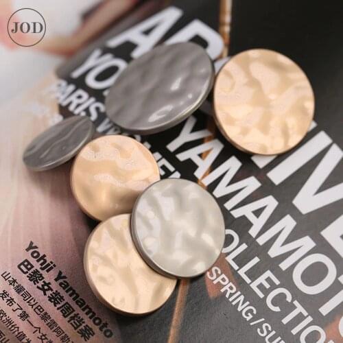 25mm Silver Gold Metal Buttons For Clothing Crafts Coat Garments Retro Cc Brand Women Button Decorative On Clothes Jeans Jacket