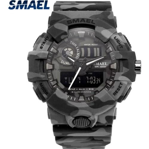 Luxury Brand Smael Electronic Quartz Watch Men Sport Military Watches Mens LED Outdoor Swim Digital Watch Relogio Masculino