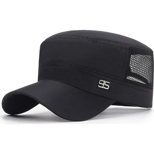 New Summer 95 Military Hats Men Women Breathable Mesh Flat Top Caps Casual Cadet Army Cap Outdoor Travel Adjustable Kapelusz 35