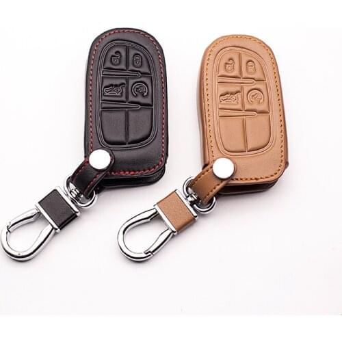 Leather Car Keychain Cover for Jeep Traitor 2014 2015 Grand Cherokee Chrysler 300C for Fiat Keyboard Cover case starline a91