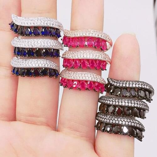 LARRAURI Handmade Open Adjustable Rings Romantic Trendy Women Superstar Party Show Bridal Wedding Jewelry Dubai Rings 2019