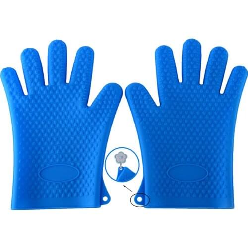 New Silicone Oven Kitchen Glove Heat Resistant Thick Cooking BBQ Grill Mitts Gadgets Accessories