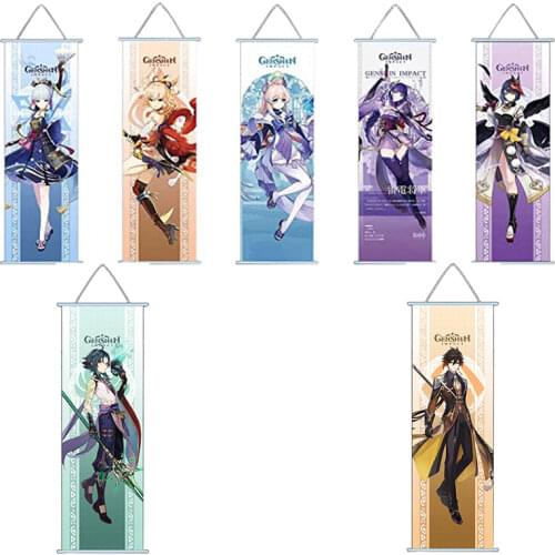 New Style Genshin Impact Hanging Painting Game Kaedehara Kazuha Xiao Keqing Hanging Pictures Wall Poster Home Decoration