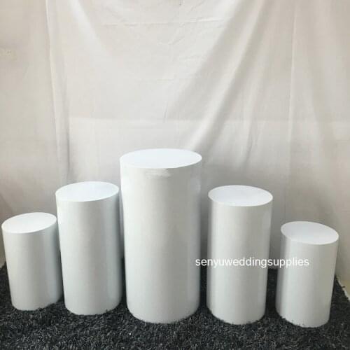 Check size carefully)fNew style Round white acrylic Plinth Wedding Display Stand for Wedding Candy Bar decoration Set senyu2118