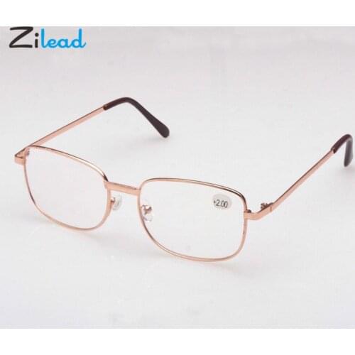 Zilead +1/+1.5/+2/+2.5/+3/+3.5/+4 Reading Glasses Metal Frame Reading Glasses Adult Hyperopia Glasses Ultralight Reading Eyewear