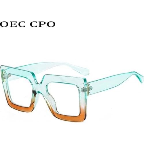 OEC CPO Vintage Transparent Square Glasses Women Brand Designer Retro Optical Glasses Frames Female Eyeglasses Ladies Clear Lens