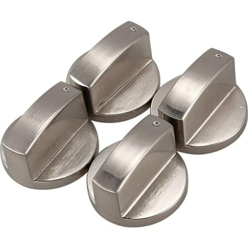 Stoves Cooker Knobs,Oven Knob(4pcs),6mm Universal Silver Gas Stove Control Knobs Adaptors Oven Rotary Switch Cooking Surface Con