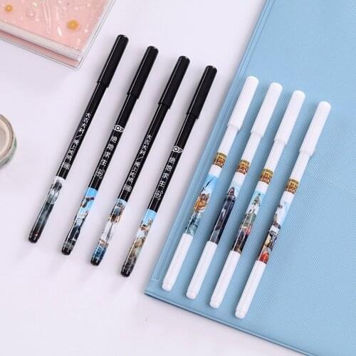 24 New Creative Chicken Text Painted Pen Cute Learning Stationery Cartoon Personality Black Office Pen Wholesale