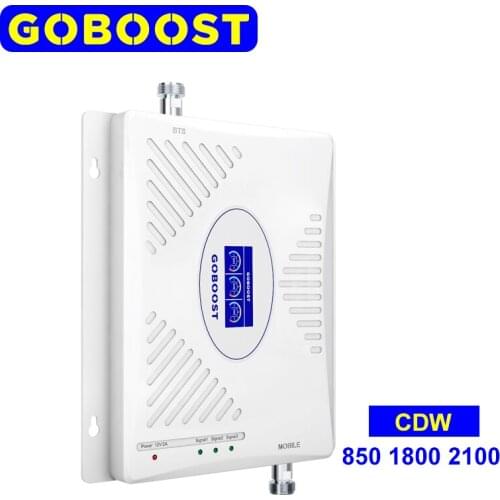 GOBOOST 4g Signal Booster Tri Band 850 1800 2100 Mhz Repeater CDMA DCS WCDMA Cellular Amplifier 2g 3g Single Singnal Booster
