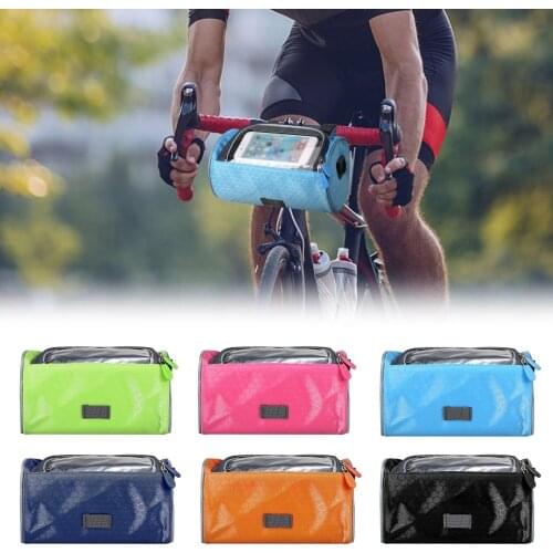 Mountain Bike Bicycle Bags Panniers Touch Screen Cycling Phone Bag Case Road Bike Front Tube Handlebar Cylinder Bag