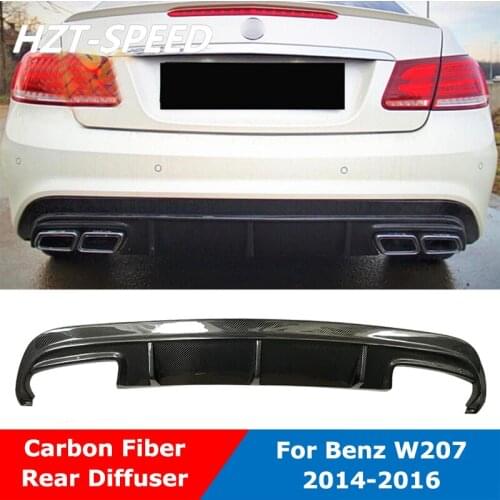 W207 Carbon Fiber Rear Bumper Lip Spoiler Diffuser For Benz E Class Coupe E200 E260 E350 2014-2016