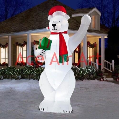 Froze holiday Christmas good gifts outdoor standing inflatable polar bear for Christmas event