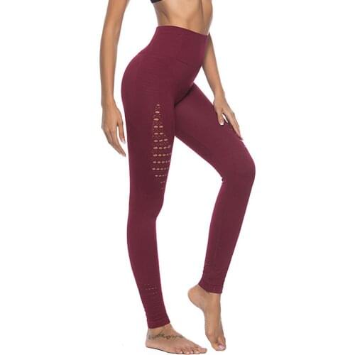 2020 Latest Women Leggings seamless hollow high waist hip fitness leggings Yo-ga pants ladies leggin casual workout leggings