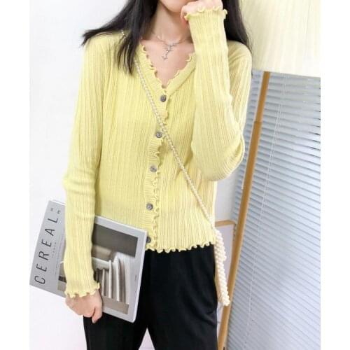 Autumn Winter Cardigan Women 2021 Spring Long Sleeves V-neck Sweater Women