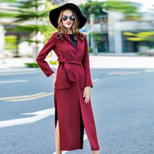 Winter Woolen New style Female Overcoat wool Oversized Cashmere Jacket Women Tide Ladies Slim Black Outerwear Long Medium Coat