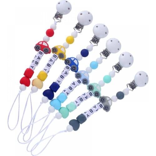 2020 Baby Teething Soother Chew Toy Dummy Clips Nipple Feeding Gift for Infant New Pacifier Chain Baby Silicone Pacifier Clip