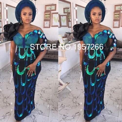 African Lace Fabric 2020 High Quality Lace Fabric French Sequins Net Cord Tulle Fabrics Nigerian Laces For Wedding Dress green