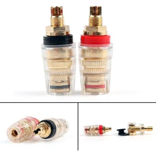 Artudatech 4 Pcs/20 Pcs Pure Copper Binding Post For Amplifier Speaker 4mm Banana Plug Connector Parts