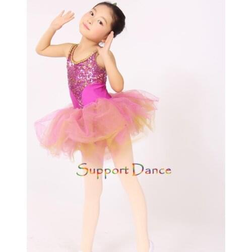 Support-Dance Sequin Ballet Tutu Dress Kids Adult Dance Costume C229