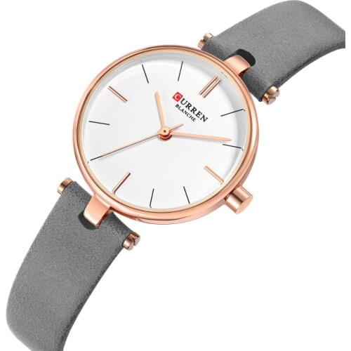 CURREN watches for women Top Brand Luxury Girl Clock Stylish Waterproof Leather Quartz Wrist watch Gifts for men reloj mujer