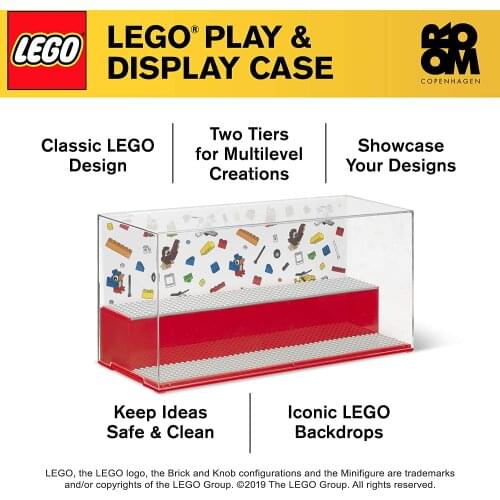Lego Play and Display Case - Includes Baseplates and Backdrop Miniature storage box dust cover