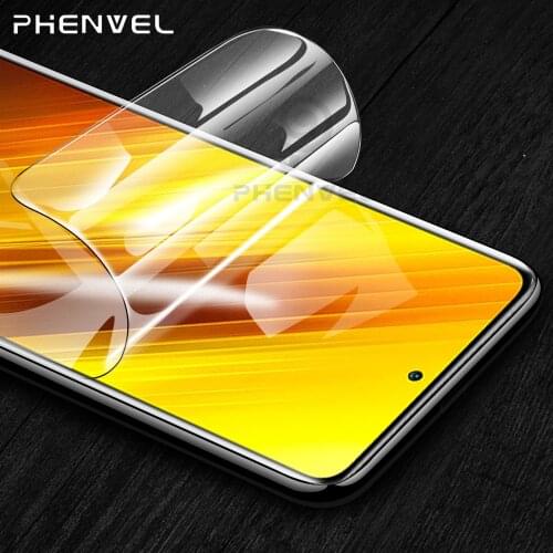 Gel Protective Film For Xiaomi Pocophone X3 Glossy Screen Protector For Poco X3 NFC Full Cover Hydrogel Film