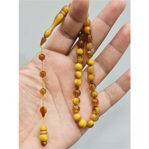 Islamic Tasbih Muslim Rosary Beads 33 Prayer Rosary For Men Bracelet For Men Accessory amber oltu amber stone Handmade Turkey