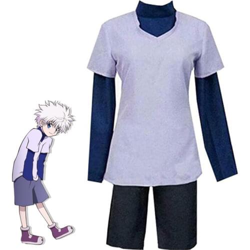 Anime hunter x hunter Killua Zoldyck Cosplay Costume Top shorts Outfits