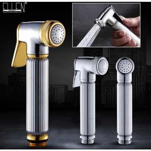 Bidets Faucet Sprayer Solid Brass Chrome Handheld Toilet Bathroom Bidet Garden Faucet Gold Bidet Head Pet Shower Spray EL009