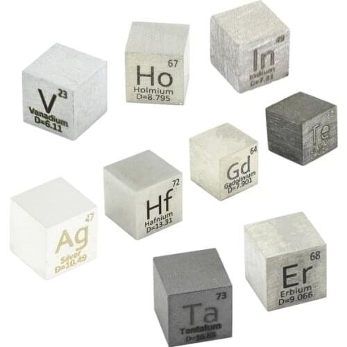 10mm Element Cube Pure Metal Cubes for Element Collection Biz Gift V In Ta Hf Ag Ho Gd Er Te Element Periodic Table 99.99