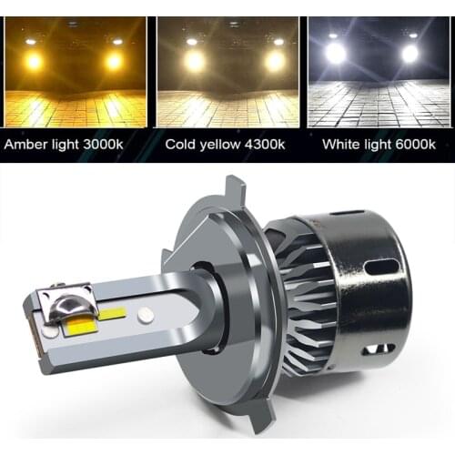 Car Headlight Lamp H4 LED 3 Colors H11 LED H7 H1 H3 H8 H9 9005 9006 HB4 9012 3000K 4300K 6000K 12V Auto 10000LM Bulb Fog Lights