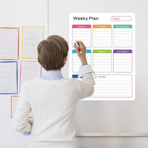 Magnetic Weekly Planner Dry Erase Calendar Board Refrigerator Magnet with 4 Erase Markers Whiteboard for School Office 40 x 30cm