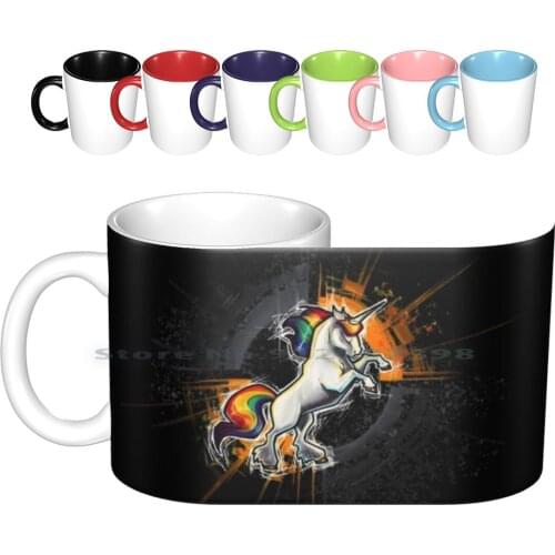 Death Metal Unicorn Ceramic Mugs Coffee Cups Milk Tea Mug Death Metal Unicorn Creative Trending Vintage Gift Bottle Cup