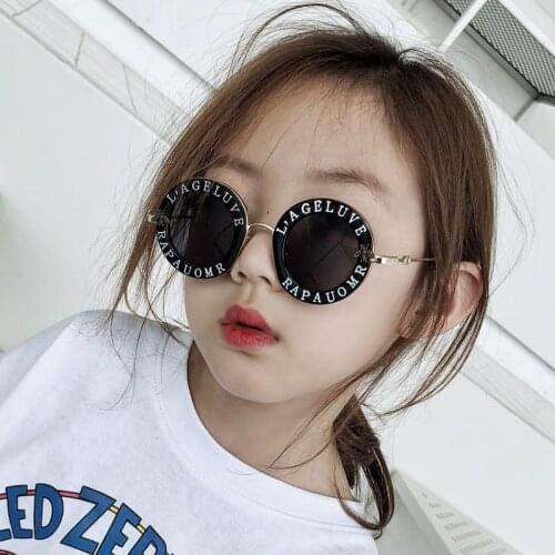 Metal Round Kids Sunglasses Boys Girls Luxury Vintage Retro Children Sunglass Bee Gradient Sun Glasses UV400 Oculos Feminino